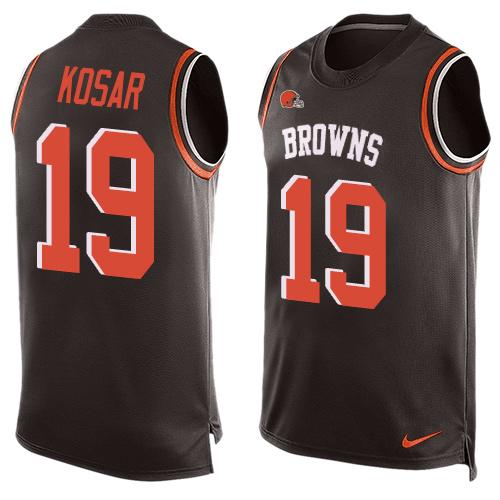 Nike Browns #19 Bernie Kosar Brown Team Color Men's Stitched NFL Limited Tank Top Jersey - Click Image to Close